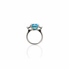 Blue Emerald Cut with white sides