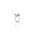 Blue Emerald Cut with white sides