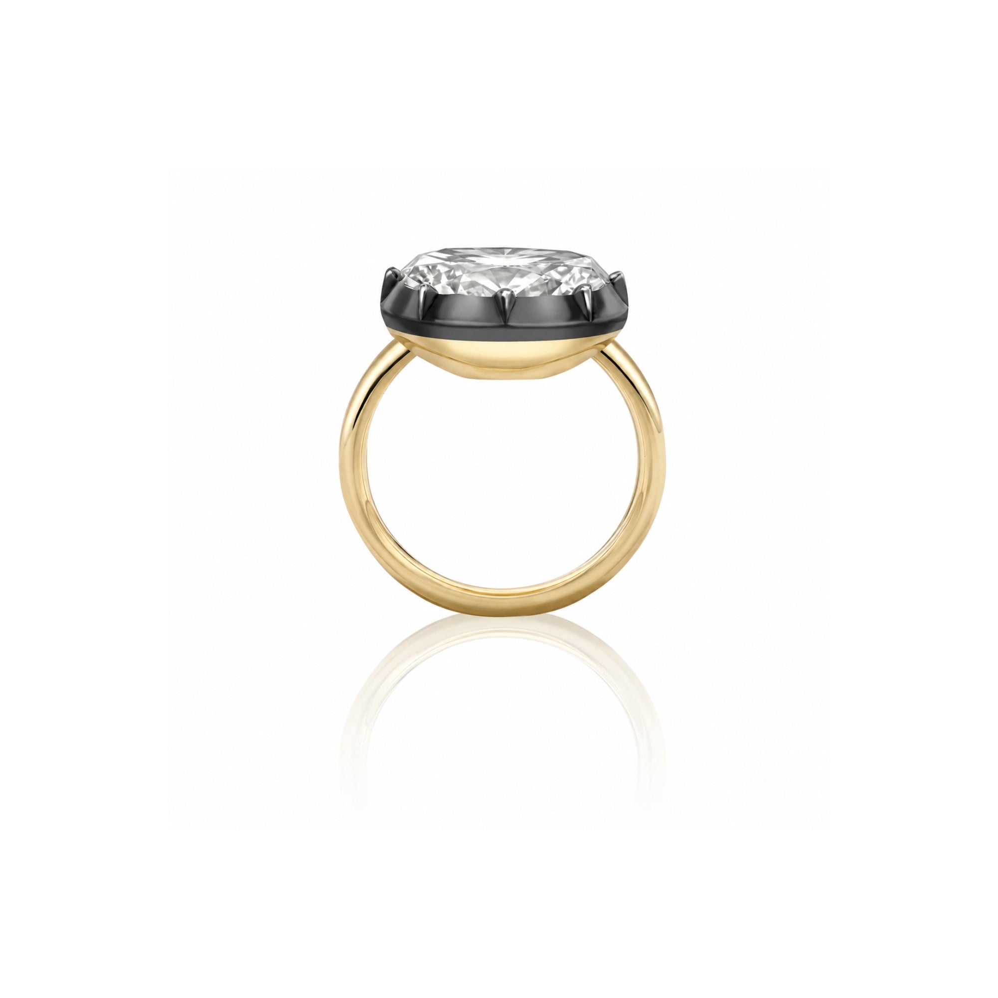 Anillo de bisel ovalado