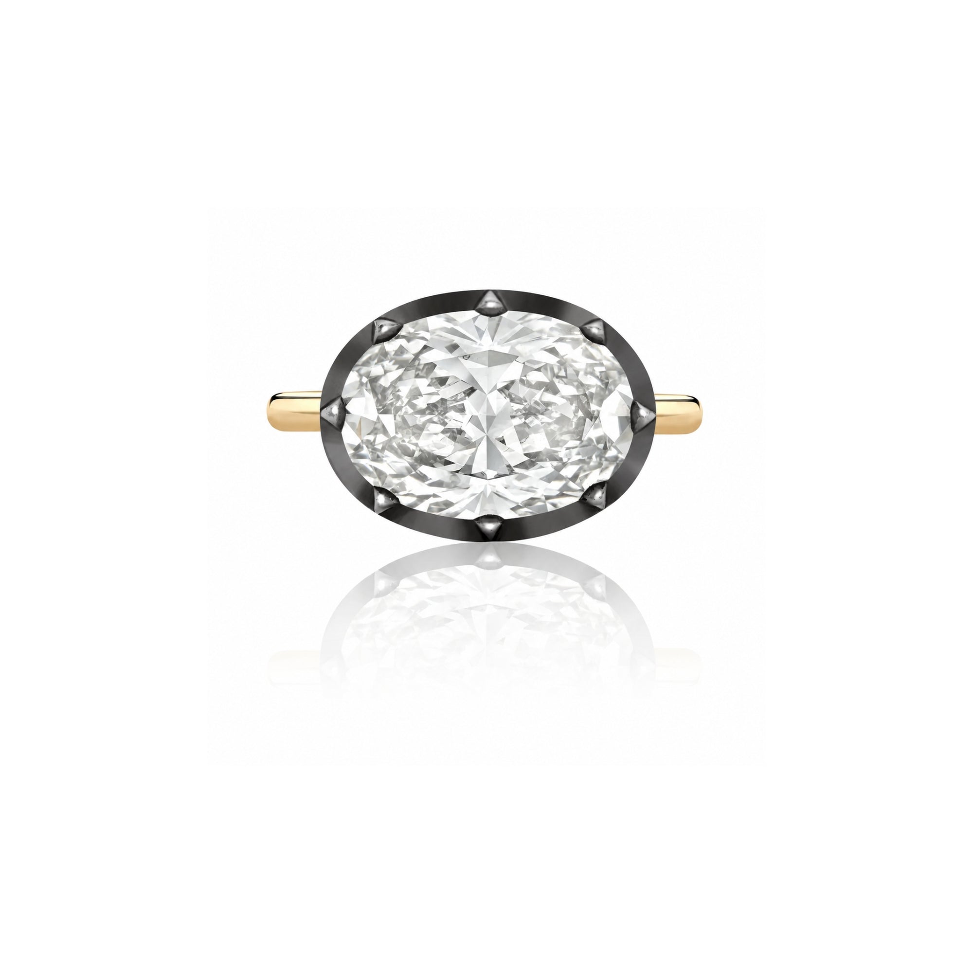 Anillo de bisel ovalado