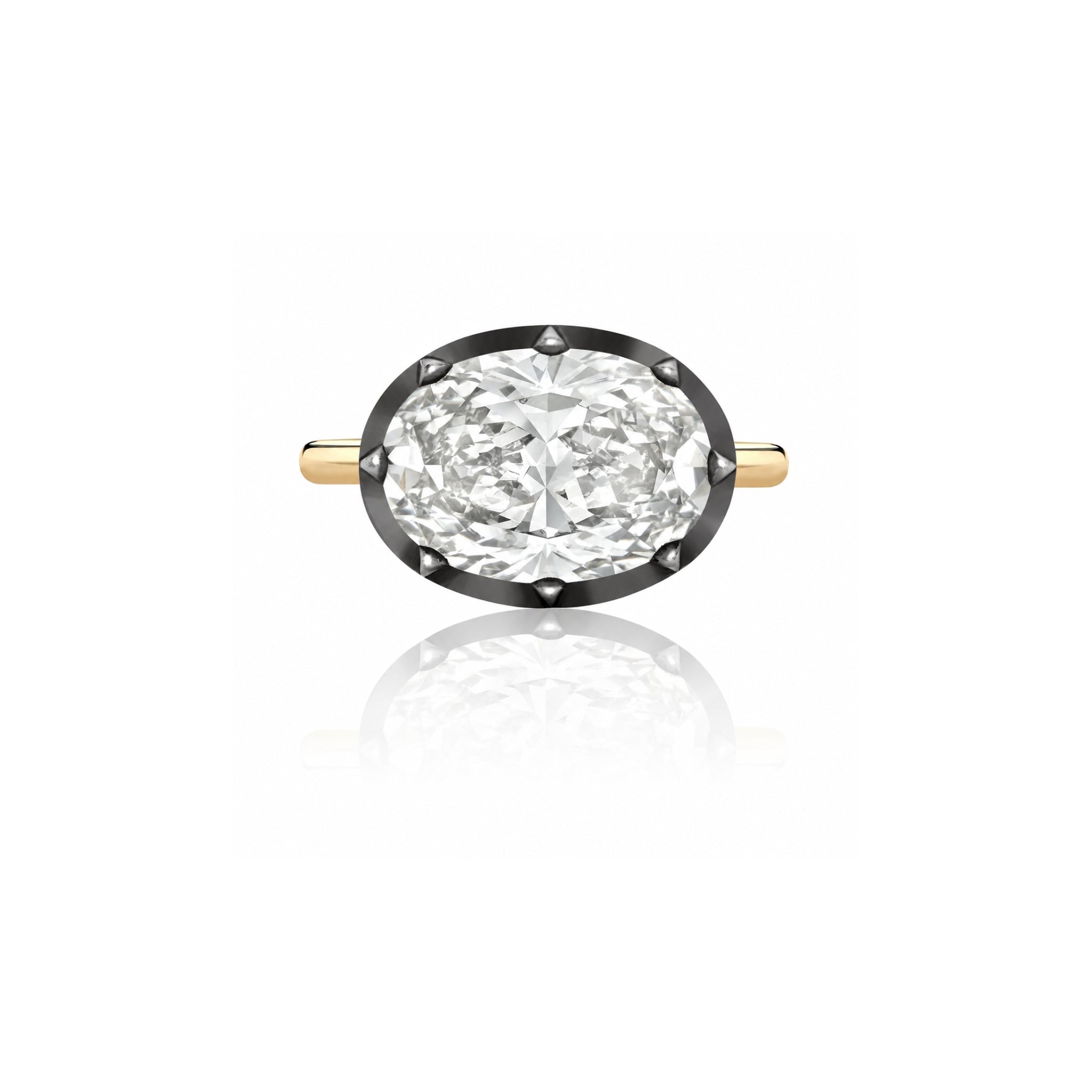 Anillo de bisel ovalado