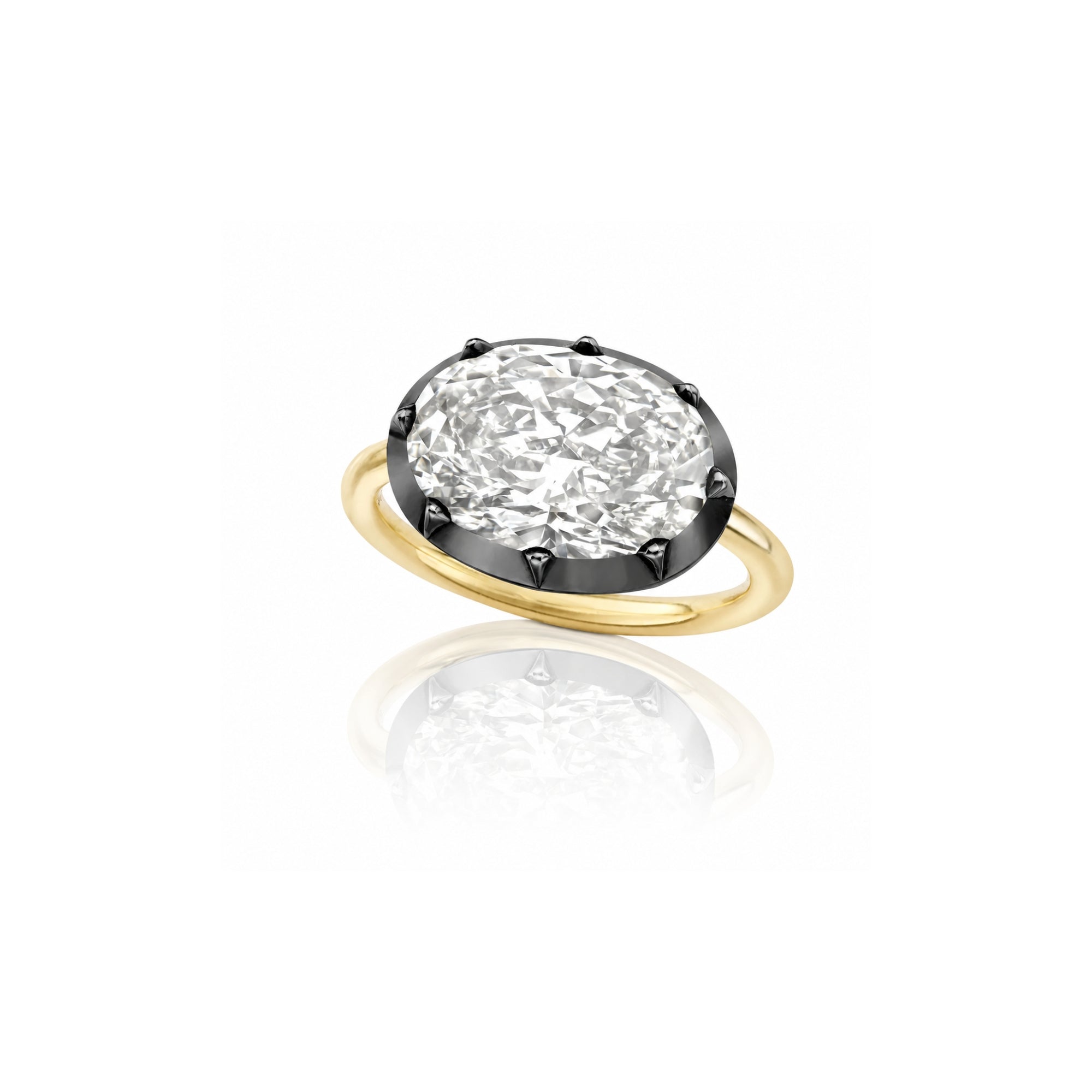 Anillo de bisel ovalado