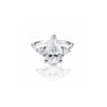 Pear Ring with White Side Stones