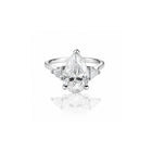 Pear Ring with White Side Stones