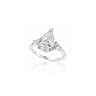 Pear Ring with White Side Stones