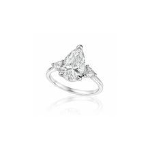 Pear Ring with White Side Stones