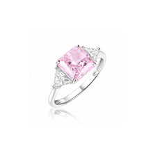 Pink Ring with Trillion Side Stones