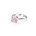 Pink Ring with Trillion Side Stones