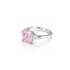 Pink Ring with Trillion Side Stones