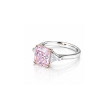 Pink Ring with Trillion Side Stones