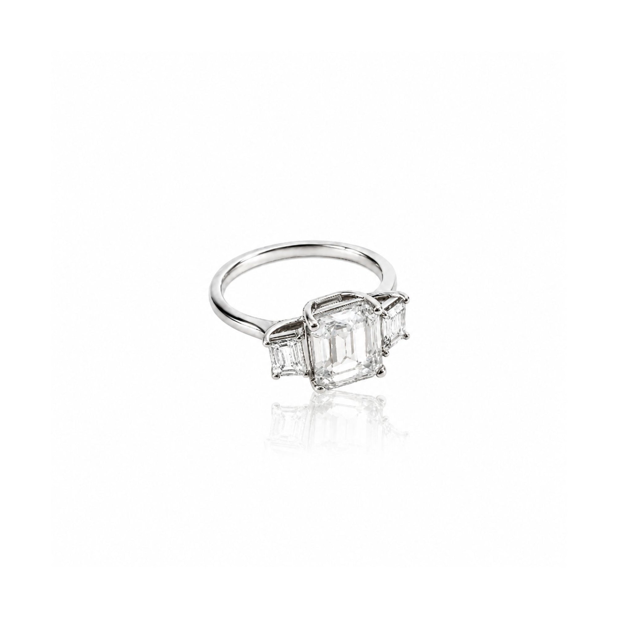 Blue Emerald Cut with white sides