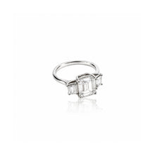 Blue Emerald Cut with white sides