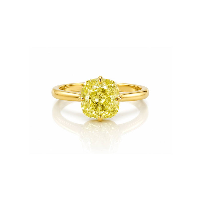 Yellow Cushion Ring Lemon gold