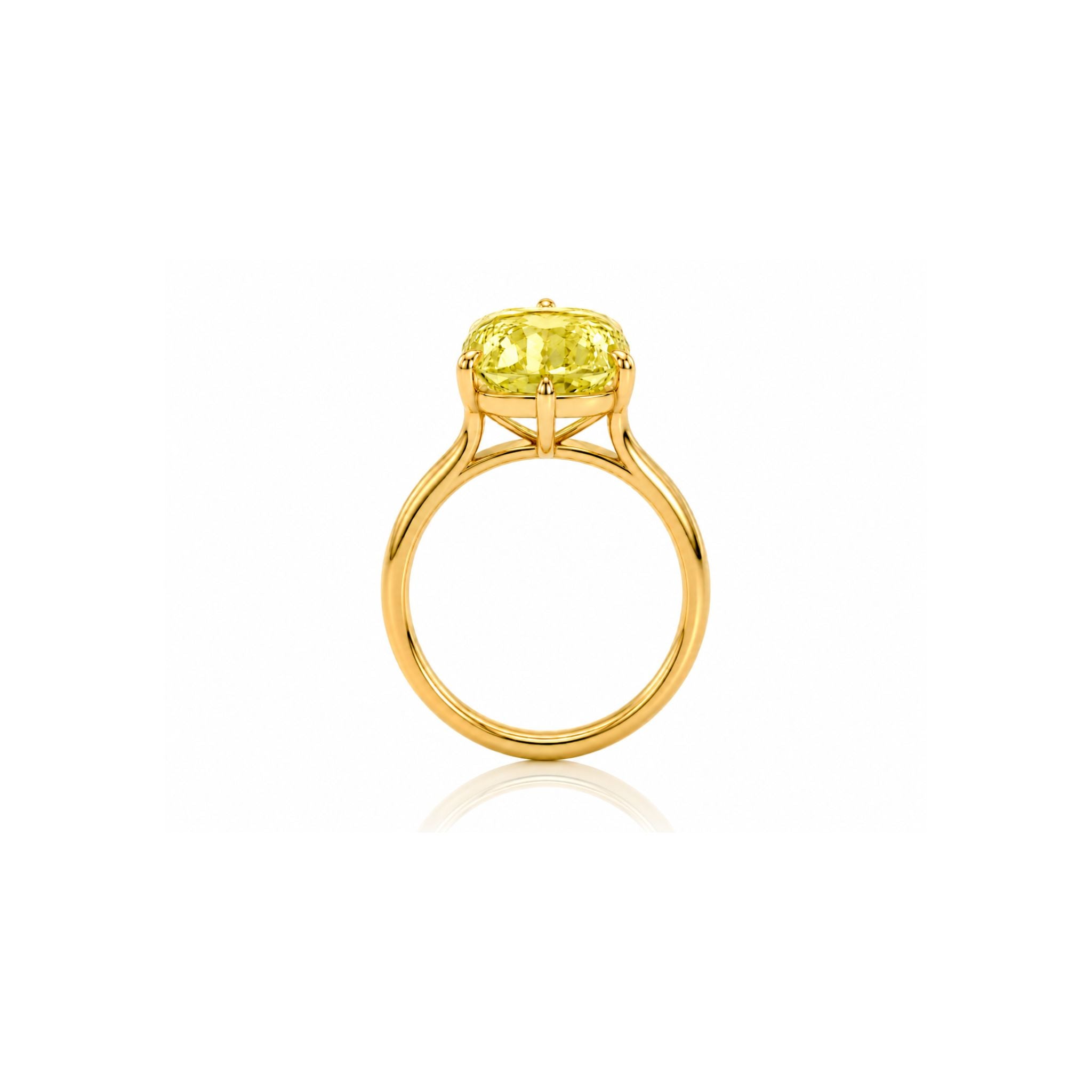 Yellow Cushion Ring Lemon gold